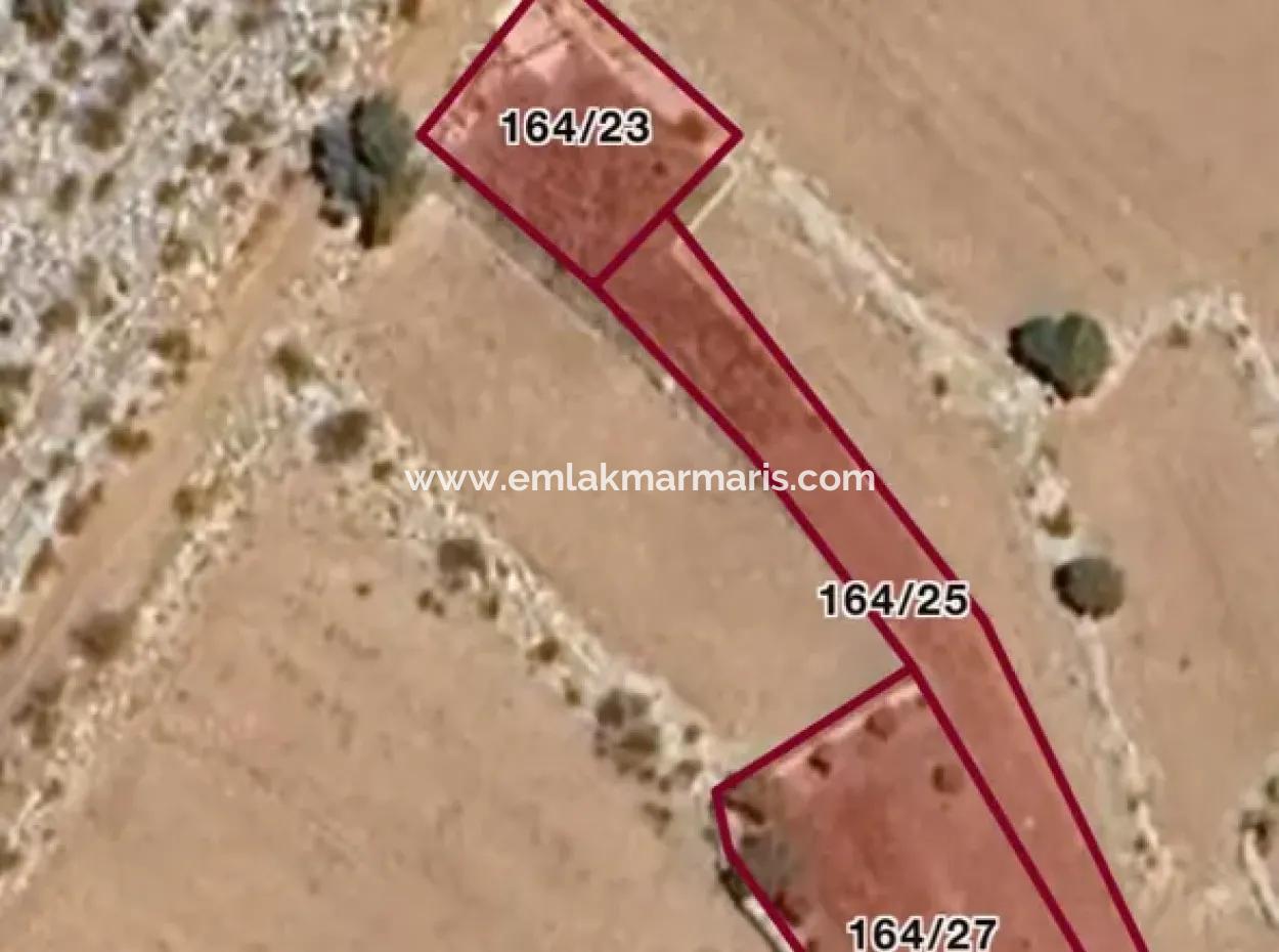 Marmaris Taşlıca Dorf 1500M2 3 Eigentumsurkunden Feld Zum Verkauf Mit Straße Verfügbar