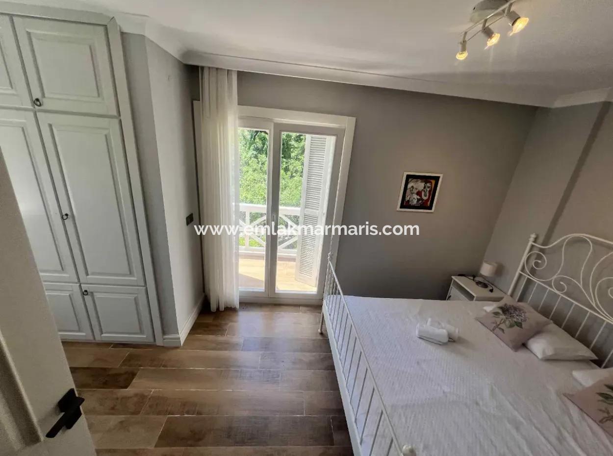 3 Zimmer 1 Wohnzimmer 140M2 2 Villen Zum Verkauf Mit Pool Mit Herrlichem Meerblick Im Viertel Selimiye Im Bezirk Marmaris