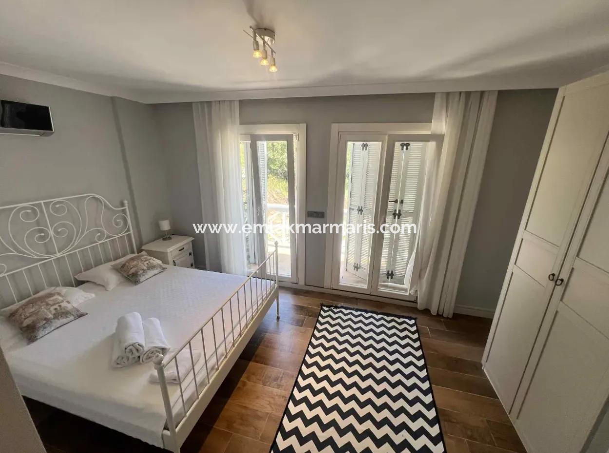 3 Zimmer 1 Wohnzimmer 140M2 2 Villen Zum Verkauf Mit Pool Mit Herrlichem Meerblick Im Viertel Selimiye Im Bezirk Marmaris