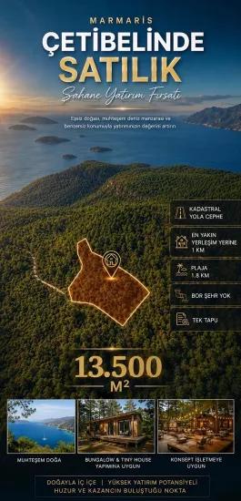Marmaris Çetibelinde Wald Innerhalb 13.500 M2 Privat Nutzungsbereich