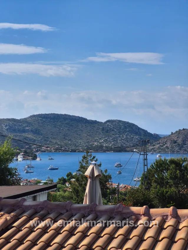 In Selimiye, A 2+1 Sea View Detached Stone House For Sale