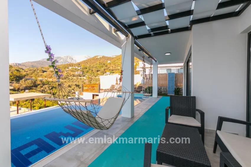 In Faralya, a magnificent villa with a sea view