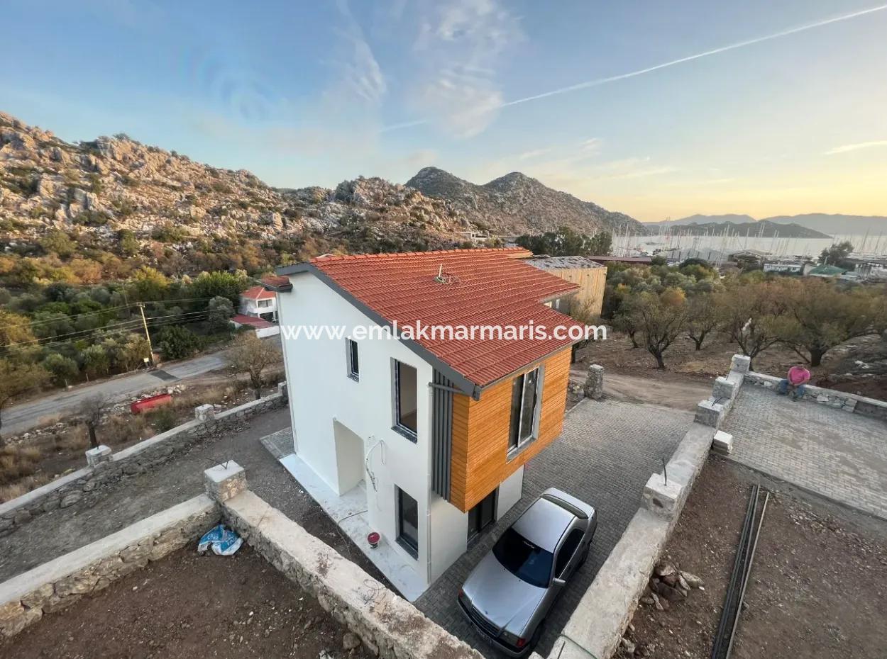 Villa For Sale In Marmaris Bozburun Neighborhood With Sea View, Fully Detached Garden, Parking Lot