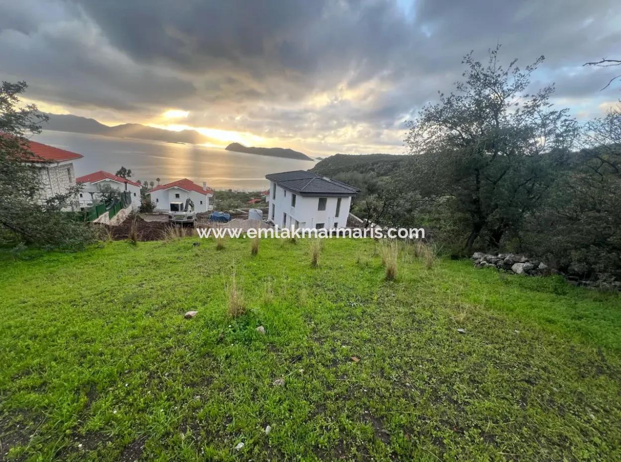 800M2 Land For Sale In Marmaris Söğüt Village With Sea View 2 Villas Zoned Or Suitable For Hotel Construction