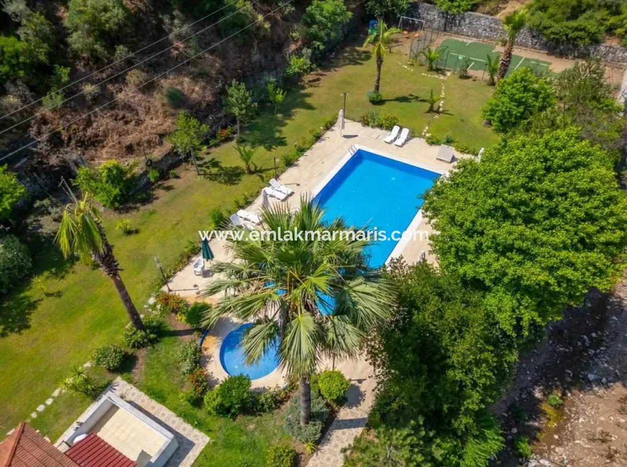 3 1 Garden Duplex Apartment For Sale In Beldibi Neighborhood Of Marmaris District In A Complex With Nature View Swimming Pool