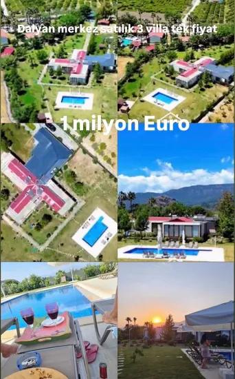 В Центре Dalyan 3 Штуки Виллы С Бассейном Очень Срочно Продается