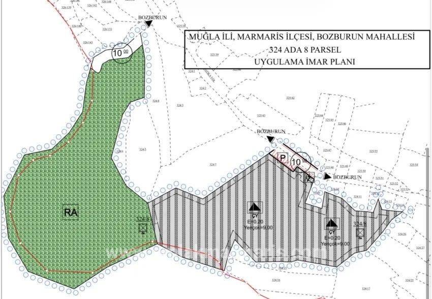 Marmaris Bozburun Mah. Satılık Arsa - Ticari İmar Durumlu - 32.000 m²