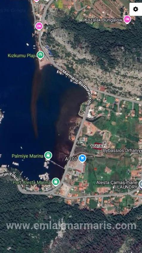 Marmaris Orhaniye mahallesinde denize 100 metre müstakil 1250 m2 acil satılık tarla