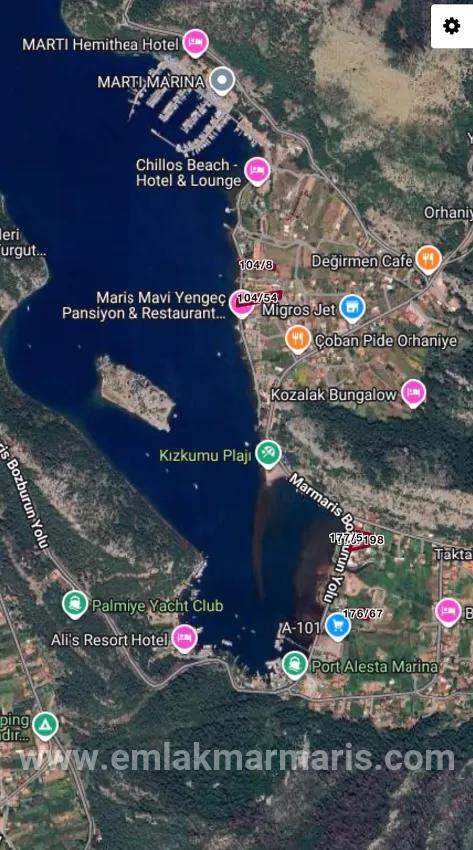Marmaris Orhaniye Mah. Satılık Tarla - Tarla İmar Durumlu - 1.250 m²