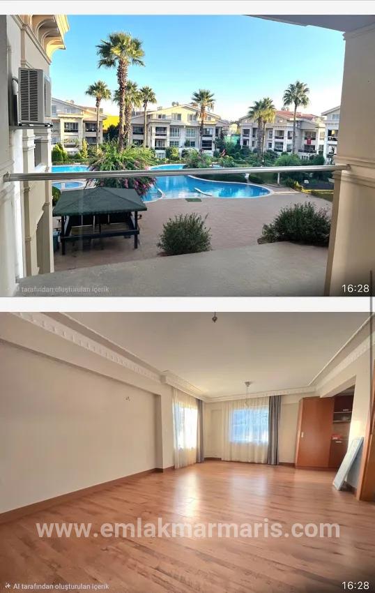 Marmaris'in en prestijli sitesinde satılık 3+1 Üst dubleks daire
