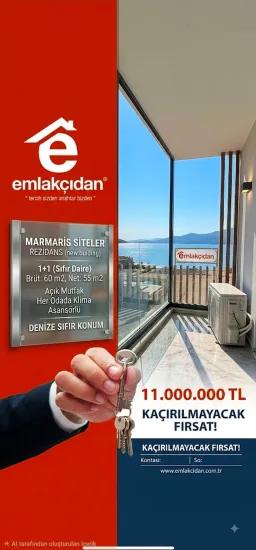 Marmaris Siteler'de denize sıfır 1+1 satılık sıfır residence
