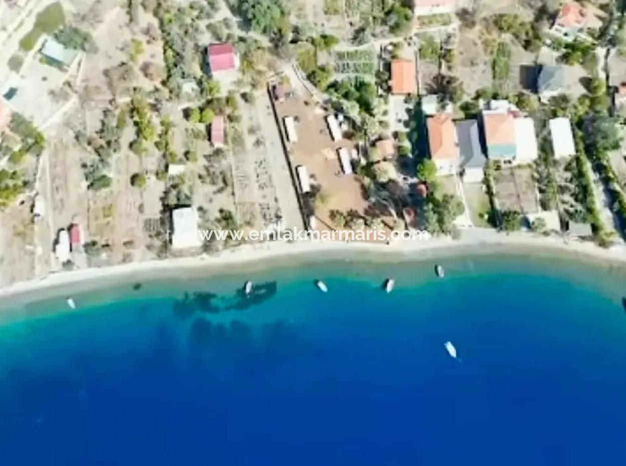 Marmaris Söğüt Mahallesi Denize Sıfır 2000M2 Arsa Satılık Müstakil Ev.önüne Tekne Bağlamaya Uygun.