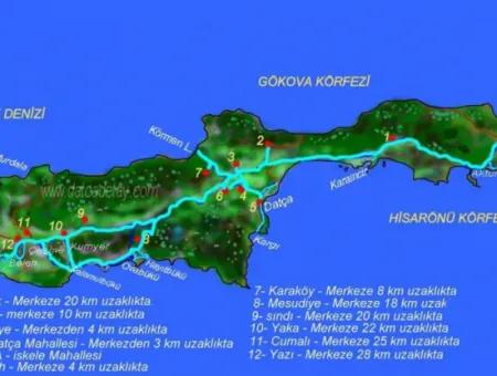 Datça İlçesi Kızlan Mevkisinde Denize Sıfır 10000M2 Turizm İmarlı Denize Sıfır Otel Yapımına Uygun Satılık Arsa